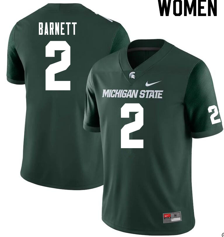 Women #2 Julian Barnett Michigan State Spartans College Football Jerseys Sale-Green